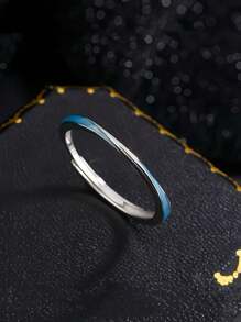 Lichtgevende, dromerige blauwe vlinderring van sterling zilver met retro nisontwerp. Veelzijdige ring van sterling zilver als Valentijnsdagcadeau voor mannen en vrouwen.