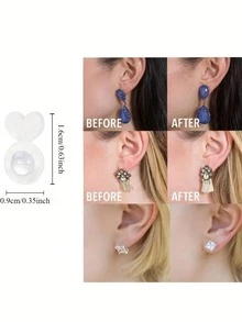 10/30/50pcs Heart Silicone Earring Backs For Heavy Earrings,Invisible Lift Support Pads For Droop-Free Ear Lobe,Secure Earring Lifters For Studs & Danglers - Ear Plug - View 6