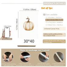 1pc, Canvas Hanging Picture, Framed Art Decoration, Ready To Hang, Wall Arts, Posters, Wall Art With Frame, Pumpkin Wall Art, Fall Pumpkin Prints, Modern Fall Decor, Pumpkin Decoration, Pumpkin Posters, Fall, Halloween, Halloween Decoration, Room Decoration, Dorm Decoration, Bedroom Home Wall Decorations, Fall Decoration Home Decor