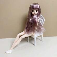 11.81 英寸全新漂亮瘦卡通 3D 动画脸梦幻眼睛 26 可爱扁平身体娃娃玩具带灵活关节，时尚女孩 Ob11 娃娃 BJD 娃娃爱好者，卡哇伊蛋糕模型烘焙