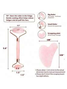1 件套面部按摩工具套装，包括滚轮、按摩板、身体背部抓挠器，粉色和白色可选