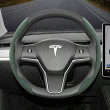 Hocasen 2pcs/3pcs Set Anti-Slip Velvet Segmented Steering Wheel Cover, Suitable For Tesla Models, Compatible With Round And D-Shaped Steering Wheels, Fit For Model 3, Model Y, Model S, Model X, Cybertruck, Semi, Roadster And More - one-size - View 11