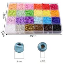 1 boîte de perles de verre de petite taille 2 mm/3 mm/4 mm, 24 couleurs aléatoires. Perles d'artisanat pour bracelets, création de bijoux et artisanat, avec boîte