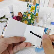 Mini 2.36X2.36" 300gsm Portable Watercolor Paper Pad Journal,20 Sheets Cloth Cover,Travel Size For Calligrapher Watercolor Sketch Book Water Color Paper,School Supplies,Back To School