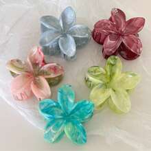 1/2pcs Tie Dye Hydrangea Claw Clip Fashion Hair Accessory For Women Accessories