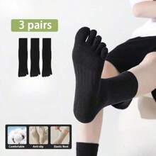 5 Toe Socks, Unisex, Spring/Summer Breathable Mid-Calf Sports Socks, Odor-Resistant & Shock-Absorbing, Massage Bottom, Split Toe Design