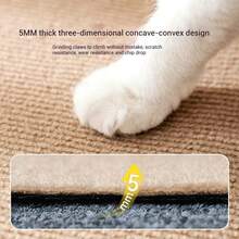 1pc Cuttable Self-Adhesive Cat Scratch Pad, Anti-Scratch Furniture Sofa Carpet Corner Protector, Suitable For Indoor Use, Replaceable Carpet For Cat Tree Scratching Post, Cuttable Cat Scratching Pad Sofa Mat - Multicolor - View 4