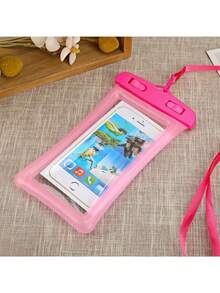 1PC Glow In The Dark Waterproof Mobile Phone Bag, Mobile Phone Waterproof Bag, Swimming Takeout Hanging Neck Mobile Phone Bag, Fluorescent Mobile Phone Bag, Outdoor Sports Swimming Floating Airbag Underwater Photography Mobile Phone Case, Cell Phone Waterproof Bag, Cell Phone Bag Beach Phone Bag Compatible With IPhone 14 13 12 And Other Cell Phones (Green& Pink) - Multicolor - View 22