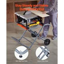 Portable Table Saw Stand, 350 Lbs Load Capacity, Rolling Foldable Table Saw Table With 8 Inches Rubber Wheels, Heavy Duty Construction, Easy Storage, Universal For Most Brands Of Table Saws - 350 cân Anh - Xem 6