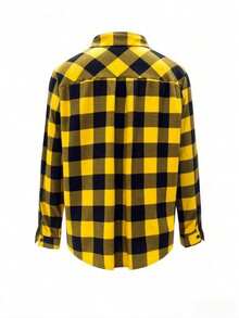 Women's Casual Long Sleeve Regular Shirt - Kuning - View 2