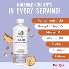 MaryRuth's Women's Hair Growth MAX Liposomal | With Lustriva® + Biotin 10000mcg + Pumpkin Seed Oil | Thicker Hair | Hair Care | Wrinkles, Fine Lines, Skin Care | Ages 18+ | 15.22 Fl Oz - Bánh quy hạnh nhân - Xem 7