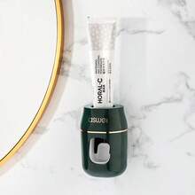 1 件简易自动牙膏分配器壁挂式牙膏挤压架防水易挤无需电力浴室收纳配件无需手动挤压节省时间轻松牙膏挤压分配器家居浴室装饰秋季装饰返校 - 彩色 - 查看 12