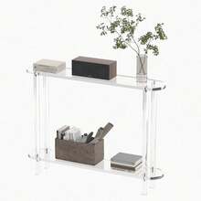 1 件透明亚克力现代沙发入口桌，走廊储物展示桌，适用于入口、走廊、客厅