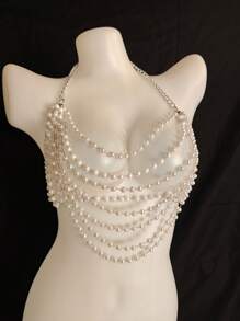 Sexy Lingerie Sexy Body Chain For Women, Men & Crossdressers – Acrylic, Crystal, Sequins Chest Harness,Pear Sexy Bra Hollow-Out Pendant Vest, Hot Girl Bra Accessories For Nightclubs, Parties, Hotels, Carnivals, Couples