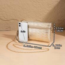 New Minimalist Fashion One Shoulder Diagonal Crossbody Bag, Lightweight Clutch Handbag, Versatile Evening Bag - Gold - View 4