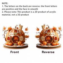 1pc Halloween Pendant Creative Pumpkin House Shape Bag Key Car Rearview Mirror Decoration Decoration Home Decor A Perfect Gift For Friends And Family.