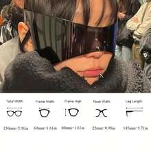 Y2K Punk Rimless One-Piece Oversized Wrap-Around Fashion Glasses - Black Glossy Shield Design, Decorative Lens, Unisex Fashion Eyewear For Women & Men, 2025 Luxury, Stylish Glasses, Y2K Aesthetic - 紅水銀 - 查看 3