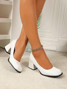 Chaussures vintage Babies pour femmes, nouveaux talons hauts style coréen de printemps, escarpins rétro à bout carré et talon épais, petite taille