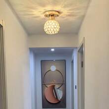 Nordic Modern Minimalist Corridor/Entryway/Balcony Crystal Ceiling Light, Elegant & Lightweight, Bulb Not Included