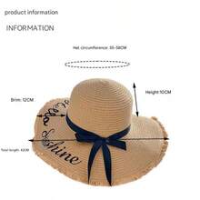 Customized Embroidered Straw Beach Hat, Fashionable Influencer/Celebrity Style Embroidered Straw Hat, Bridal Hat, Honeymoon Hat, Bridal Party Hat, Straw Hat, Sun Hat, Summer Hat Gift. Customized Embroidery Of Your Preferred Logo, Letter Or Name, Suitable For Spring, Autumn And Summer. Suitable For Fitness, Outdoor, Camping, Beach, Hiking, Travel, Art And Photography. - Multicolor - View 4