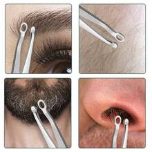1pc Stainless Steel Push-Down Circular Nose Hair Clip, Round Nose Hair Trimmer, Mustache & Eyebrow Tweezer