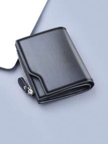 1-2 piezas Billetera corta de lujo de piel sintética PU - Nuevo gran capacidad con múltiples ranuras para tarjetas + monedero, Portaidentidad/tarjetas de hombre, Diseño plegable ultra delgado, Almacenamiento por capas para tarjetas de crédito/identificación, "Opción de regalo para el Día del Padre", Acabado mate de moda, Regalo ideal para hombres/mujeres en cumpleaños o pareja