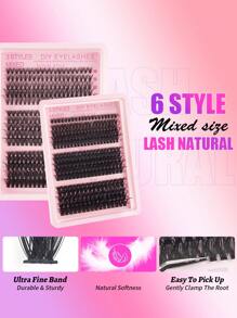 300pcs/DIY Mink Eyelash Extensions, 30D/40D/50D/60D/80D/100D Fluffy Individual Lash Extensions For Volume, 5D Effect 0.07mm Curly Dramatic Eyelash Extensions 8-16mm Mixed Tray, Makeup Tools, Bulk Personal Lash Extensions Suitable For Daily Makeup And Role Play, Reusable