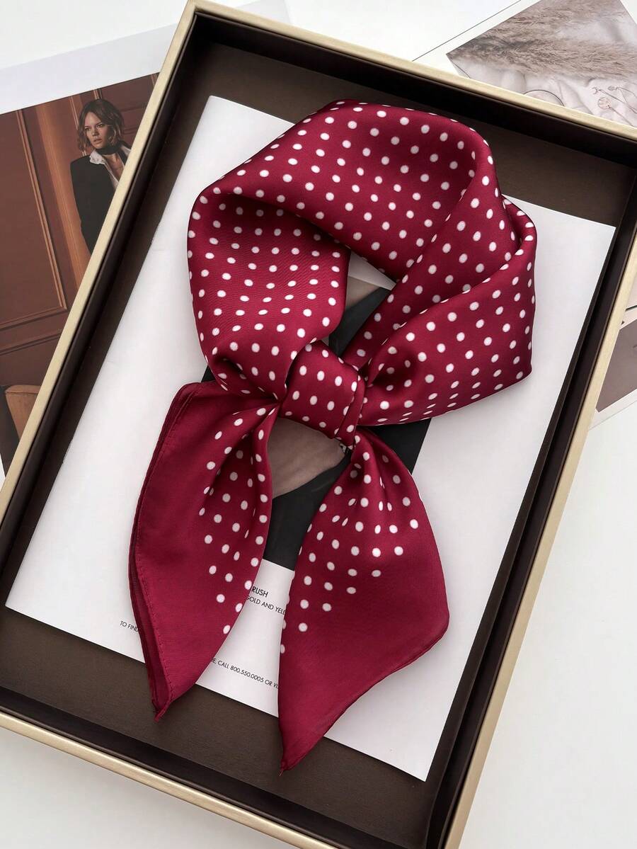 1 chiếc khăn lụa in họa tiết giả, khăn quàng cổ đa năng thời trang dùng hàng ngày cho trang phục - Nhiều màu - Xem 1