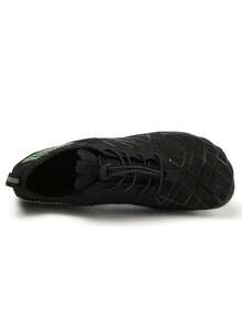 Men Water Shoes Quick Dry Plus Size 36-47, River Tracing Hiking Beach Aqua Sneakers Mesh Upper, Elastic Lace Grip Sole Lightweight Outdoor Sports Shoes - Black - View 9