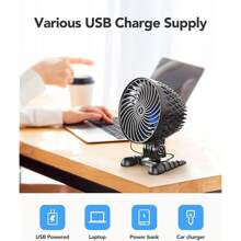 2 Pack USB Desk Fan,  Table Fan With CVT Variable Speeds,  Quiet Portable,  Desktop Mini Personal Fan For Room,  Home,  Office