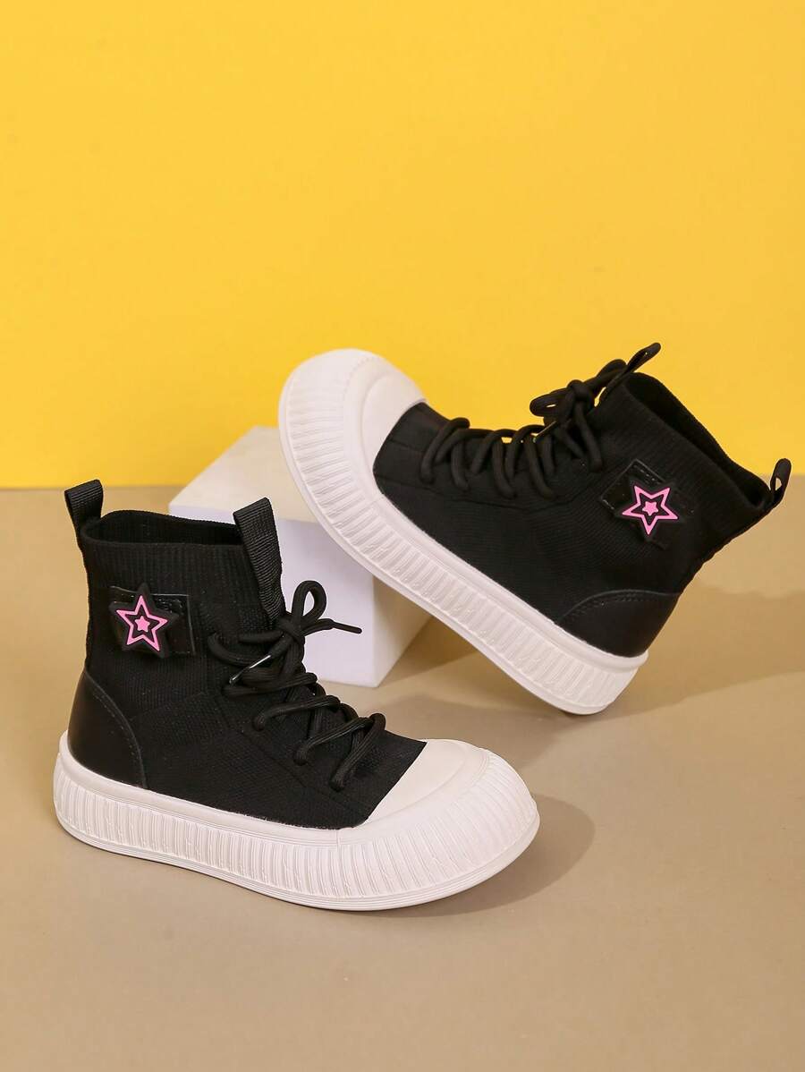 1 Pair Kids Knitted Breathable Flat Chelsea Boots, Short Sock Boots, Soft-Soled Princess Shoes, Fashionable & Versatile For Boys & Girls