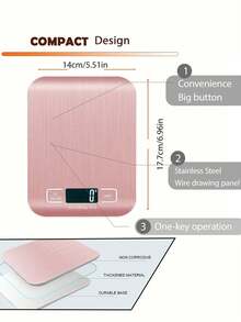 Kitchen Electronic Scale,High Precision Food Scale With Stainless Steel Panel,LCD Display,Food Scale,Italian Handheld Coffee Scale,Baking Tool,Kitchen Accessories. Suitable For Kitchen Baking And Cooking,Weight Loss And Nutritional Diet,Accurate Weighing For Tea.(Battery Not Included)