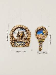 1PC Egyptian Pyramids 3D Refrigerator Magnets, Sphinx, Pharaoh Statue World Famous Cultural Heritage Tourism Fridge Magnets Souvenirs, Home Decorations, Kitchen, Room, Home, Party Decoration Magnets - Multicolor - View 7