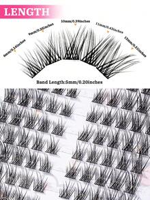 100 Pcs Eyelashe Extensions-DIY Cluster Lashes Cat Eye Lashes Individual Lashes Faux Mink Lashes Wing-Tipped Effect Natural Soft False Eyelashes - Black - View 4