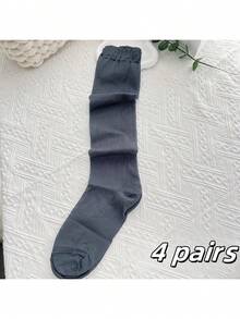 1/4 pary damskich skarpetek Subkultura Retro Słodkie Koronkowe Bąbelki Siatki Oddychające Cienkie Wiosenne i Letnie Czarno-Białe Różowo-Szare Skarpetki JK Dziewczęce Proste Jednokolorowe Skarpetki Do Układania Pończoch, Przytulne - Wielokolorowe - Zobacz 15