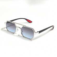 1 Paar unisex Metall geometrischer Rahmen klein/mittel Größe Fashionbrille, dekorative lässige Modebrille