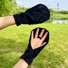 1 Pair Spring/Summer Sun Protection Breathable Fingerless Gloves, Outdoor Cycling Anti-Slip Gloves, Thin Elastic Wrist Gloves - Won't Damage Manicure