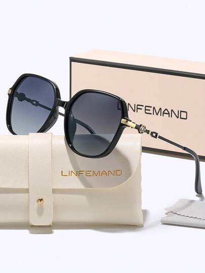  LINFEMAND 时尚花卉水钻装饰方形眼镜，女士款，适合夏季派对、节日及礼品