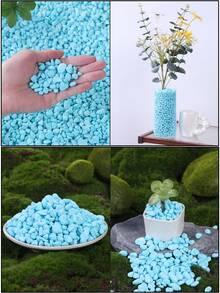 Multicolor Decorative Pebbles - 0.6-0.9 Cm | Artificial Rainbow Stones Suitable For Indoor Plants, Outdoor Landscaping And Holiday Decor (Red, Green, Blue, Yellow, Pink, Mixed Color) - Great For Patio, Potted Plants, Bathroom, Aquarium And Mini Landscape, Holiday Decor | Natural Appearance | Aesthetic, Garden Decoration