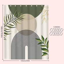 1/4 Stücke Set Salbeigrüner Boho Mittelalter-Themen Badezimmer Duschvorhang, Badematte, U-förmiger Toilettendeckel, wasserdichter Duschvorhang Badezimmer Dekoration, moderne Vorhangteiler, ohne Bohren, Polyester, maschinenwaschbar Schulanfang