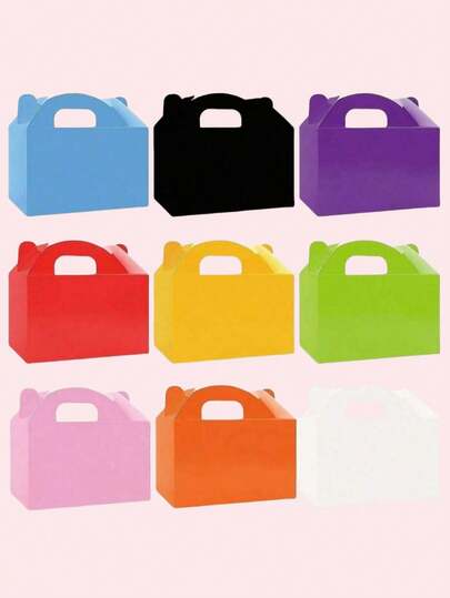 12pcs Party Gift Paper Boxes, Foldable Gift Bags Suitable For Jewelry, Candy, Dessert Packaging