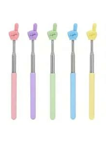 1-6pcs Retractable Teacher Pointer, Telescopic Hand Pointing Stick, Mini Extendable Classroom Pointer, For Teachers, Classroom Supplies, Party Supplies (Single Finger, Double Finger, Slight Defects, Cautious Buyers)