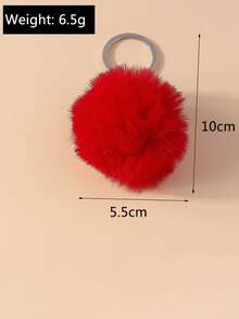 1pc Cute Faux Rabbit Tail Pom Pom Keychain, Unisex Commute Key Chain For Daily Wear Car Accessories Goth Y2k - Multicolor - View 5