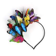 1pc Butterfly Fascinator Hats Monarch Butterfly Headband Crown Tea Party Kentucky Halloween Costume Headpiece - Multicolor - View 15