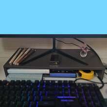 1 件符合人体工程学的桌面安装显示器支架 - 办公桌收纳架、日常使用储物架、工作时不再颈部疲劳、学校用品、返校 - 查看 5