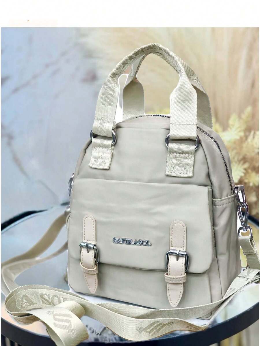 Women's Casual Single And Double Backpacks, New Versatile Shoulder Bags, Large-Capacity Student School Bags, New Multi-Functional Oxford Cloth Crossbody Bags, Versatile Single Shoulder Bags, Stylish Backpacks, Handbags - 米色 - 查看 1