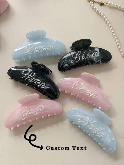 OUSEON Semi-Circular Custom Text Hair Claw Clip - Laser Engraved Hair Accessories With 4 Colors, Personalized Non-Slip Grip Gift For Best Friends Women Teens, ,Colorful,Cute,Adorable,Funny,Kawaii,Y2K,Stylish,Unisex,Casual,Custom,Personalized,Unique,Customized,Ideal Gifts For Him,Ideal Gifts For Her,Her,Boyfriend,Girlfriend,Family,Friends,Apparel Accessories,Halloween Edit,Freshman, Sophomore, Underclassmen,Vacay Vibe Au