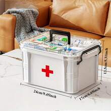 Double Waterproof Transparent PVC Medicine Storage Box - Easy Access, Suitable For Home And Travel, No Power Supply Required, Light Weight, Frosted Surface, Countertop Installation, Compact Design, Waterproof Storage Box