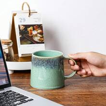 Large Ceramic Coffee Mugs, 20 - And Microwave Safe (Blue Green)-Holidaygift - Crystal Green - 查看 3