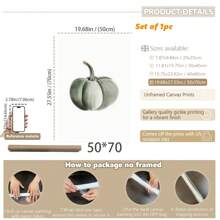 1pc, Canvas Hanging Picture, Framed Art Decoration, Ready To Hang, Wall Arts, Posters, Wall Art With Frame, Pumpkin Wall Art, Fall Pumpkin Prints, Modern Fall Decor, Pumpkin Decoration, Pumpkin Posters, Fall, Halloween, Halloween Decoration, Room Decoration, Dorm Decoration, Bedroom Home Wall Decorations, Fall Decoration Home Decor